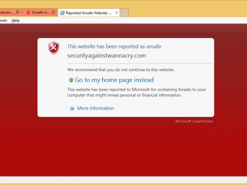 Odstrániť Securityagainstwannacry.com tech support scam virus