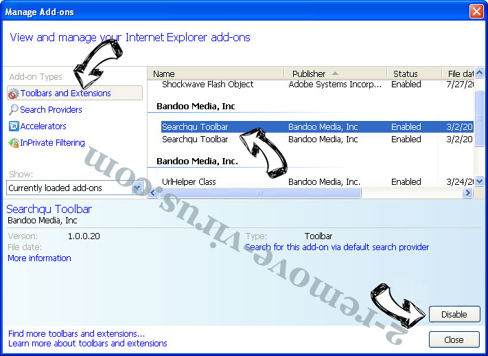 Allweathersearch-svc.com IE toolbars and extensions