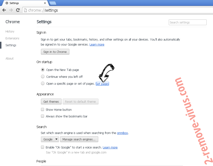 Government Benefit Finder Virus Chrome settings