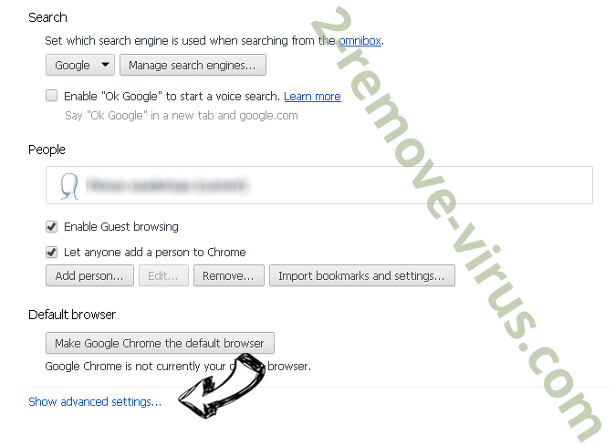 Government Benefit Finder Virus Chrome settings more