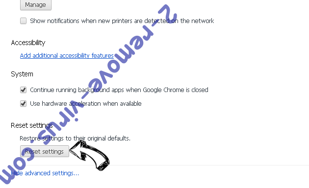 Searchgetlnn.com Chrome advanced menu