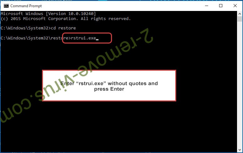 Delete Bbnm Ransomware virus - command prompt restore execute
