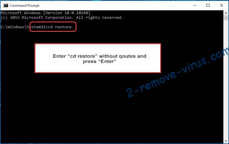 Uninstall Fatboy ransomware - command prompt restore