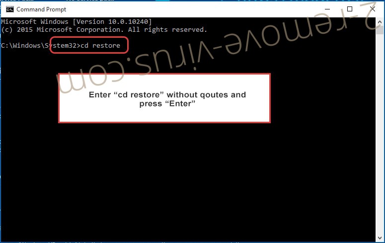 Uninstall GandCrab Virus - command prompt restore