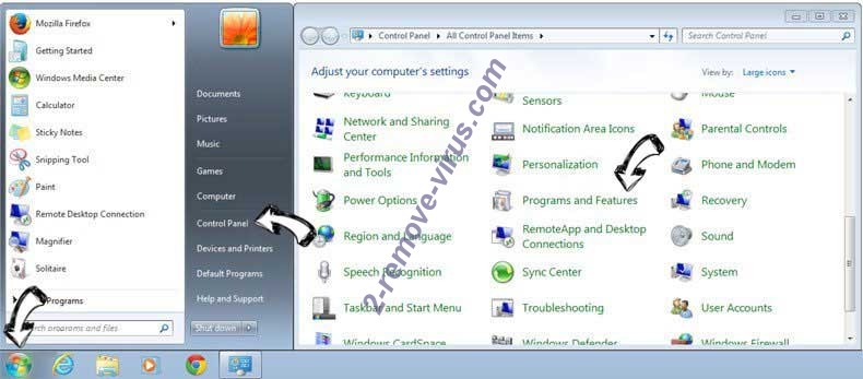 Uninstall Search.smartmediatabsearch.com from Windows 7