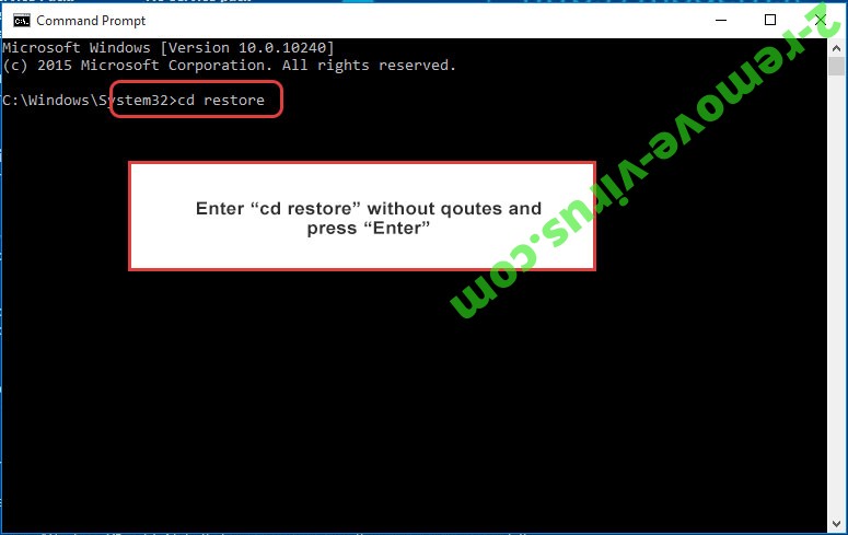 Uninstall Covm Ransomware - command prompt restore