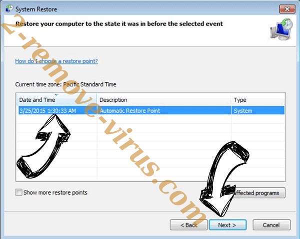 Ifla Ransomware - restore point