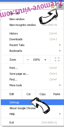 My99tab.com Virus Chrome menu