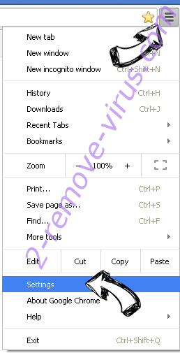 My99tab.com Virus Chrome menu