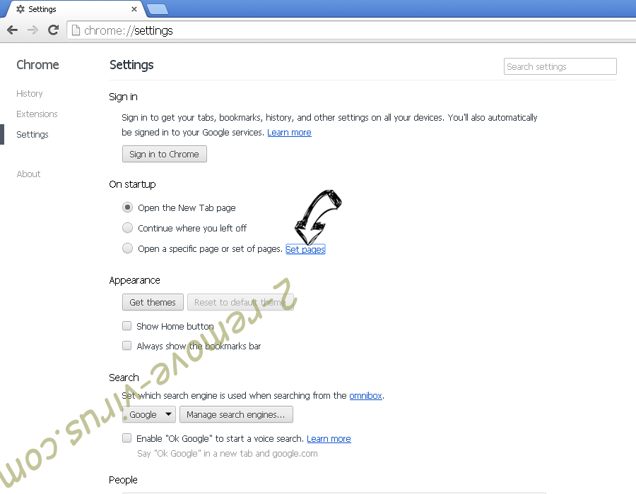 QuericsSearch Chrome settings