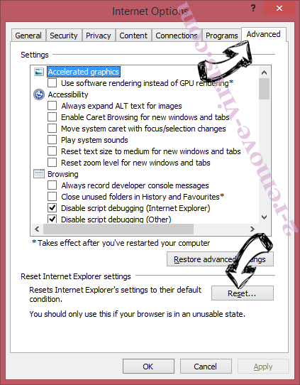 Windows Defender Security Center POP-UP Scam IE reset browser