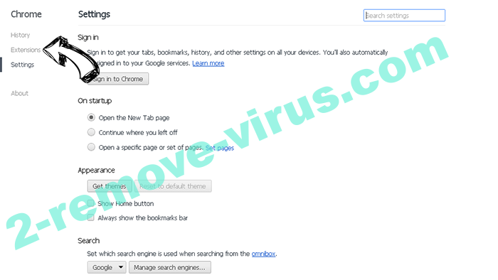 Searchinspired.com virus Chrome settings