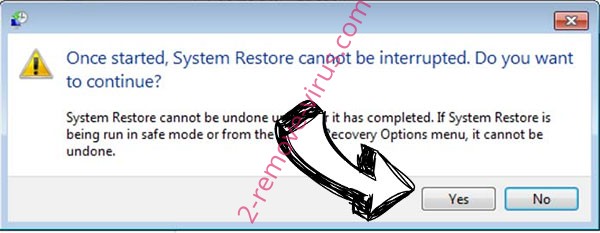 Yogynicof ransomware removal - restore message