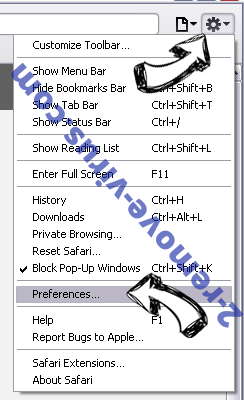 Onclickbright.com Safari menu
