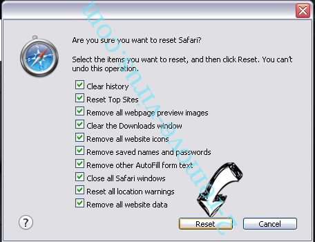 Easy Speed Tracker Virus Safari reset