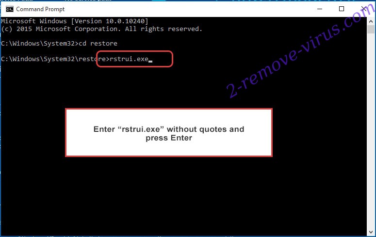 Delete Scarab-Horsuke Virus - command prompt restore execute