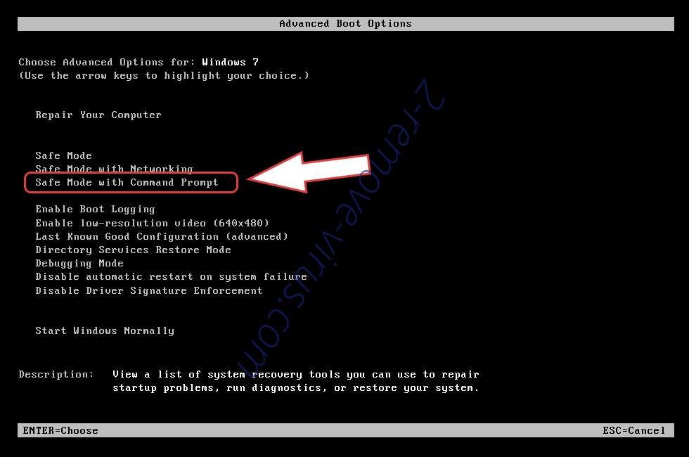Remove Fonix ransomware - boot options