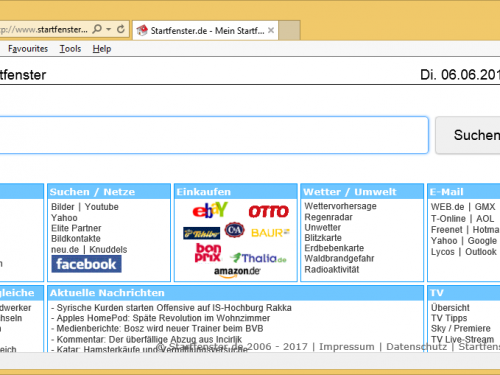 Startfenster rimozione