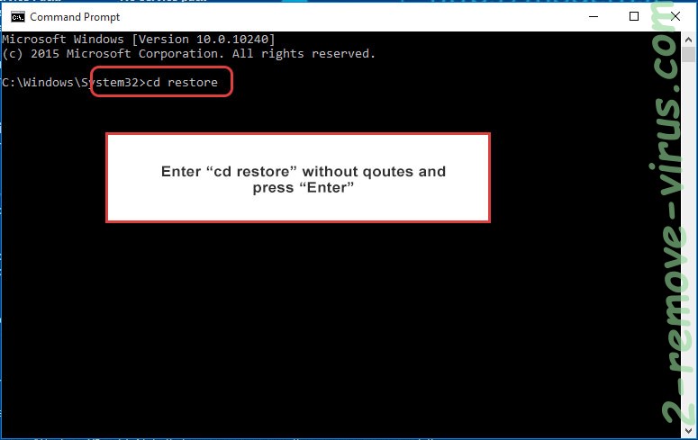 Uninstall Cryptgh0st Ransomware - command prompt restore