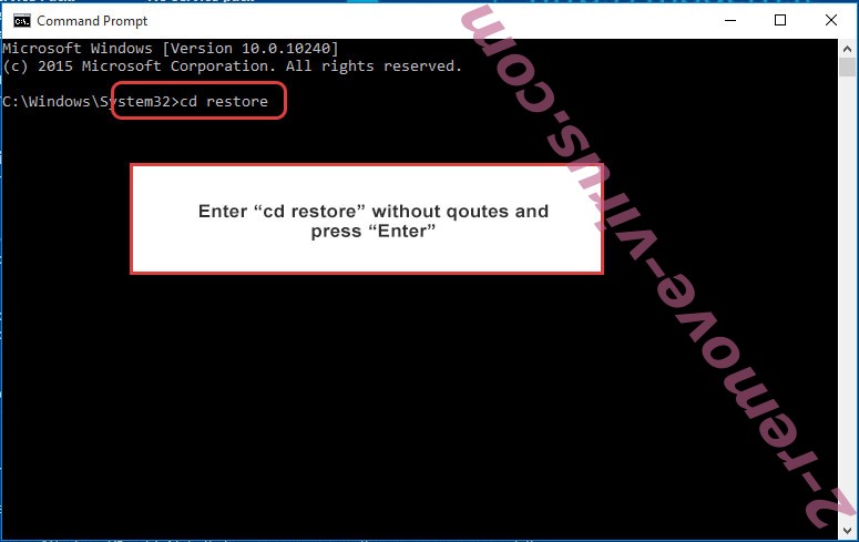 Uninstall CryBrazil Virus - command prompt restore