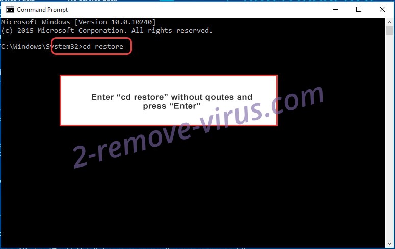 Uninstall WAGNER Ransomware - command prompt restore