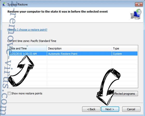 .neras Files Virus - restore point