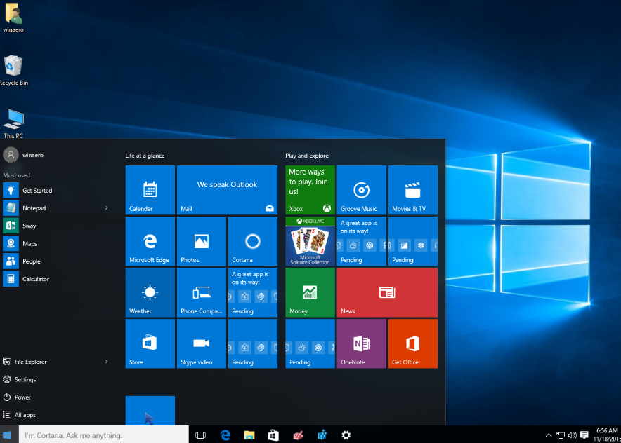 Windows 10 Start Menu