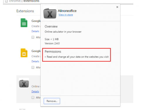 Odstrániť allinoneoffice