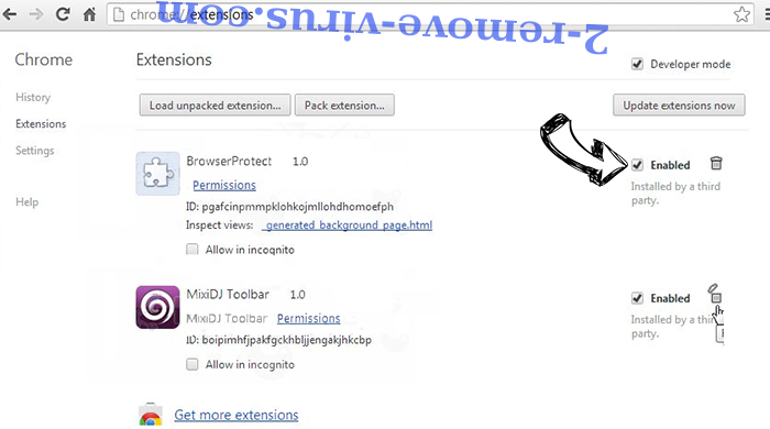 Search40.co virus Chrome extensions disable
