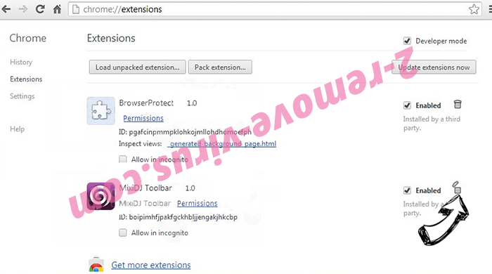 Chrominio Message Center virus Chrome extensions remove