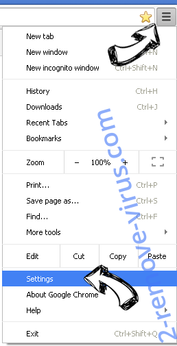 Safewebsearches.com Chrome menu