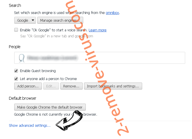 Safewebsearches.com Chrome settings more