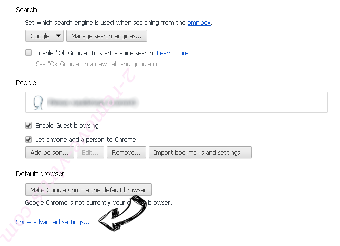 Find.blast-search.net Chrome settings more
