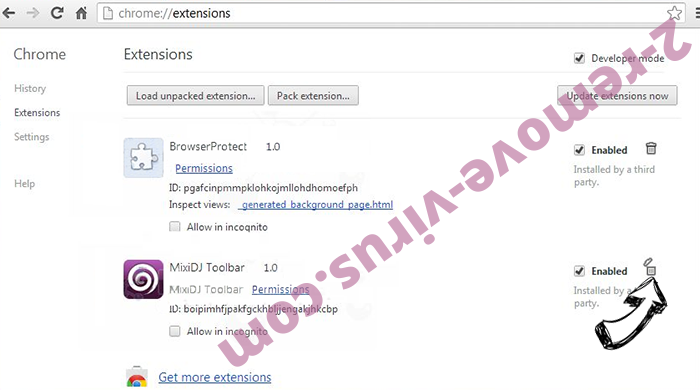 gloyah.net virus Chrome extensions remove