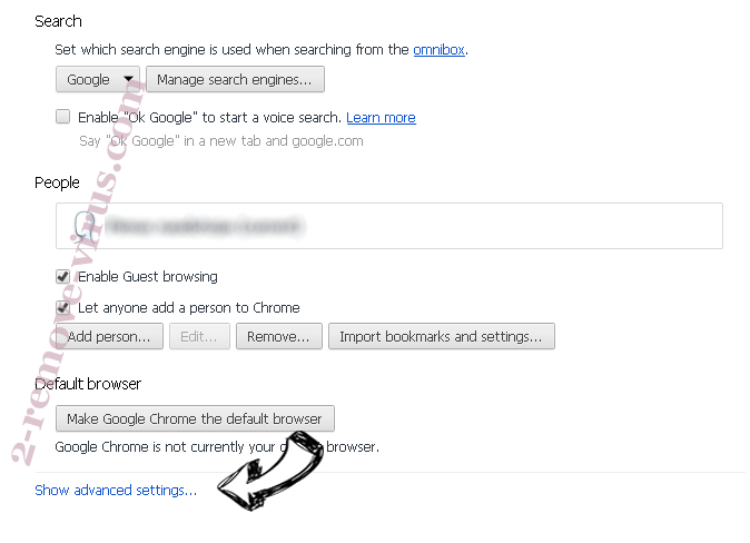 Flare Search Chrome settings more