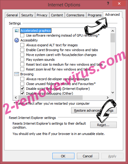 Slicksearch.com Virus IE reset browser