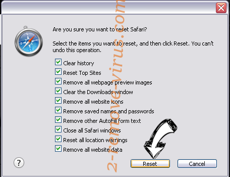 Slicksearch.com Virus Safari reset