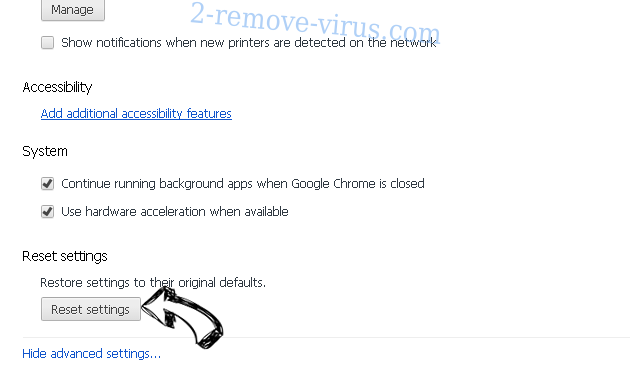 MotionCycle Adware Chrome advanced menu