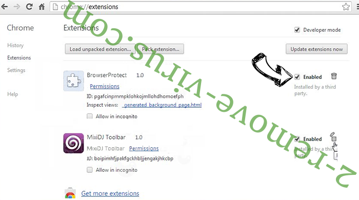 MotionCycle Adware Chrome extensions disable