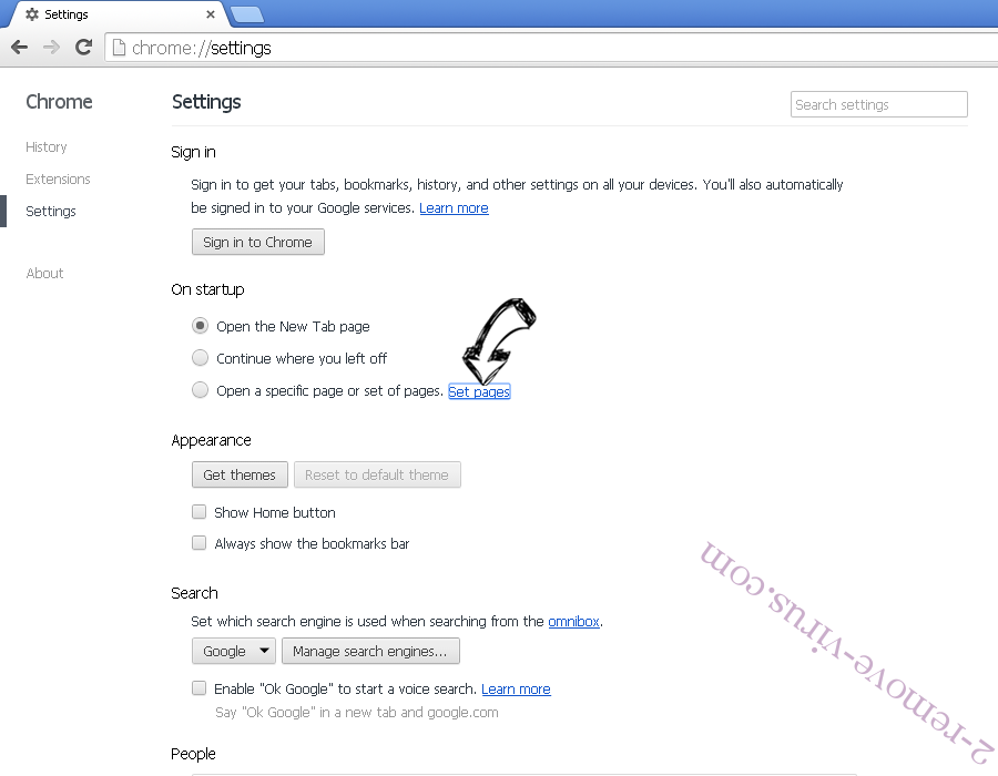 MotionCycle Adware Chrome settings