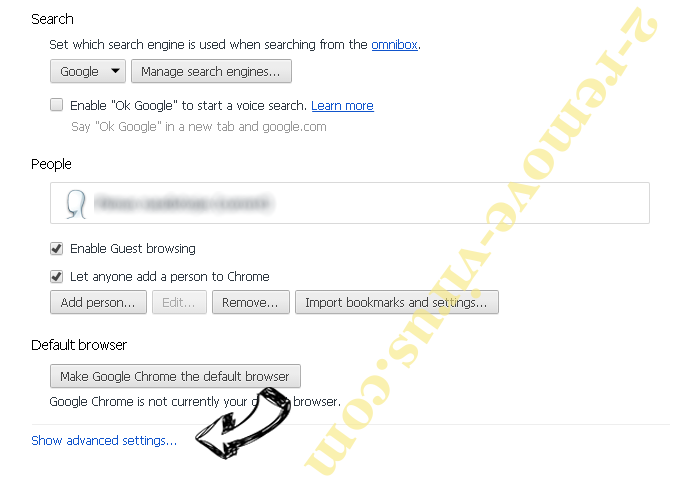 MotionCycle Adware Chrome settings more