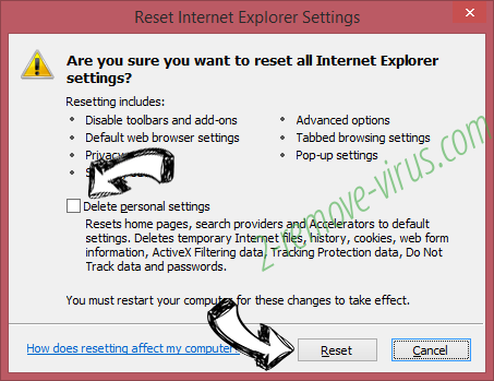 Saerch.net Redirect Virus IE reset