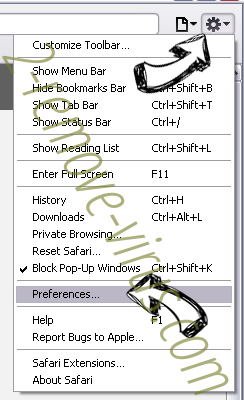Saerch.net Redirect Virus Safari menu
