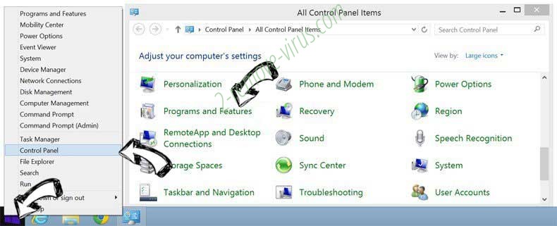 Delete Trk.shoponlinevillage.com from Windows 8