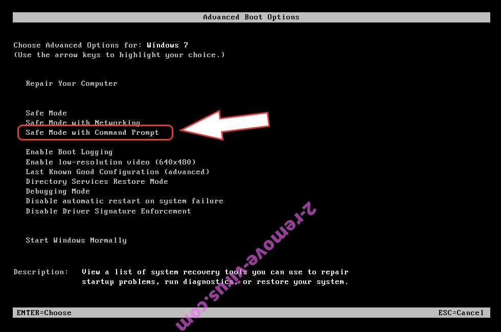 Remove .BOOT ransomware - boot options