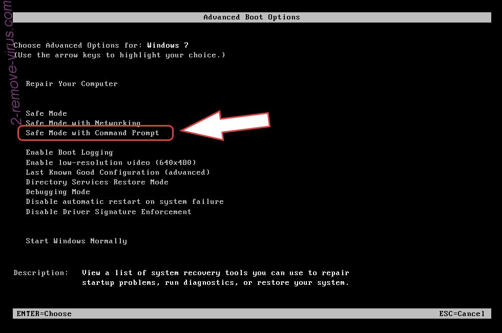 Remove Cobra Locker ransomware - boot options