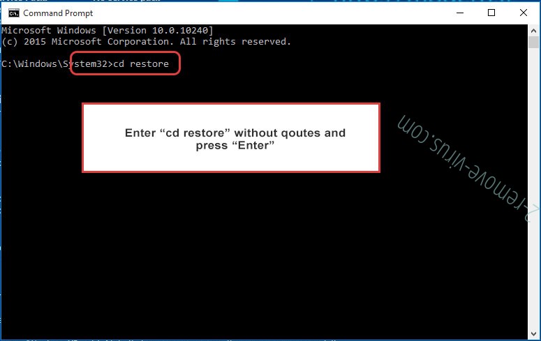 Uninstall CryptoWall Virus - command prompt restore