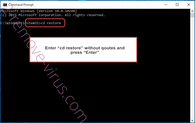 Uninstall FoSTE ransomware - command prompt restore