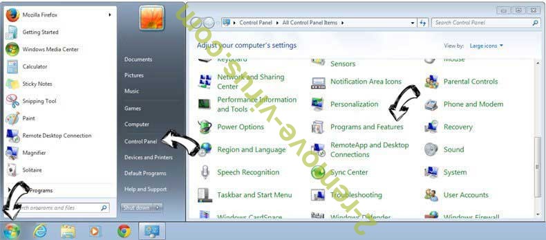 Uninstall MapsScout Offers redirect from Windows 7