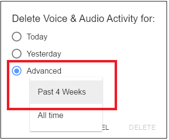 Delete Voice and Audio Activity